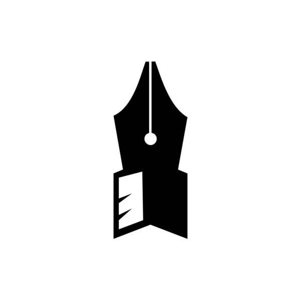 Einfache Stift Schreiber Mit Pfeil Konzept Zeiger Logo Vektor Illustration — Stockvektor