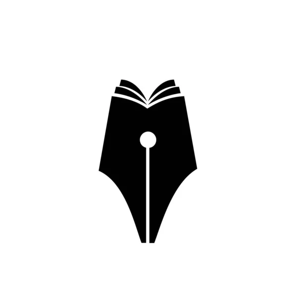 Lápiz Libro Logotipo Icono Diseño Vector Ilustración Aislado Fondo Blanco — Archivo Imágenes Vectoriales