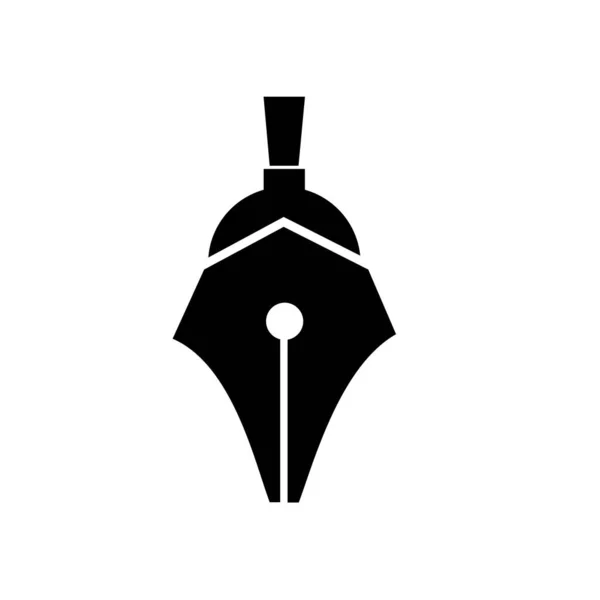 Spartan Pen 콘셉트 Nib Spartan Helmet Vector Icon Illustration Design — 스톡 벡터