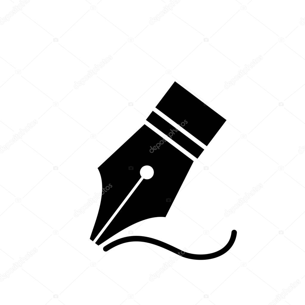 Ink pen concept creative writer vector logo icon illustration design isolated white background
