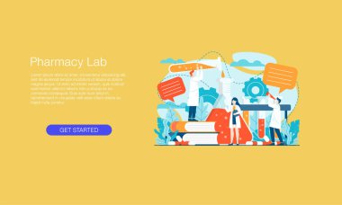 Bilim laboratuvarı aşısı araştırma vektör illüstrasyon şablonu arka planı sunum web paneli UI UX iniş sayfası için kullanılabilir
