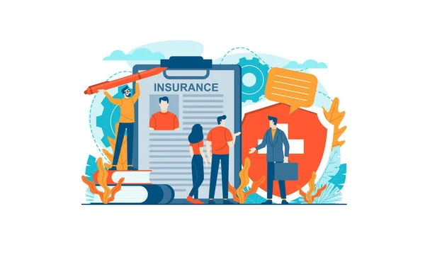 Insurance Vector Illustration Design Concept Agent Template Background Απομονωμένο Μπορεί — Διανυσματικό Αρχείο