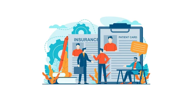 Insurance Vector Illustration Design Concept Agent Template Background Απομονωμένο Μπορεί — Διανυσματικό Αρχείο