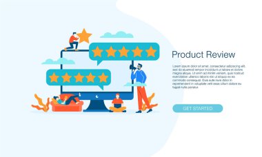 Bilgisayar İnternet Yıldızı Değerlendirme Değerlendirme Müşteri vektör çizim şablonu arka planı sunum web banner UI UX iniş sayfası için kullanılabilir