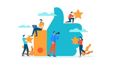 Değerlendirme Değerlendirmesi yapan kişiler geri bildirim düz resimleme yapıyor