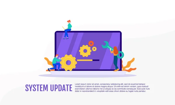 System Update Vector Illustration Concept Isolated Template White Background Can — Stock Vector