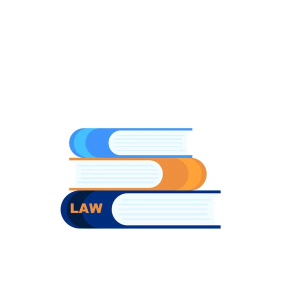 Libros Derecho Logotipo Plano Icono Ilustración — Vector de stock