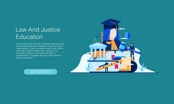 Recht Und Gerechtigkeit Bildung Vektor Illustration Konzept Vorlage Hintergrund Kann — Stockvektor