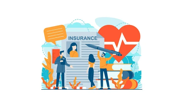 Insurance Vector Illustration Design Concept Agent Template Background Απομονωμένο Μπορεί — Διανυσματικό Αρχείο