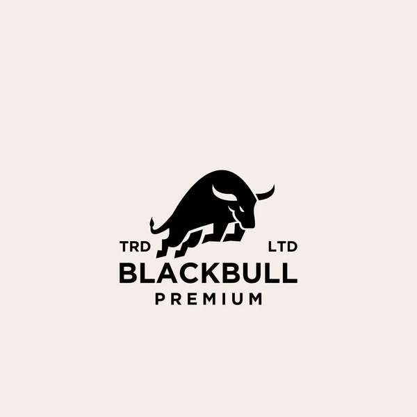 Premium Black Bull Vector Logo Design — Stock Vector