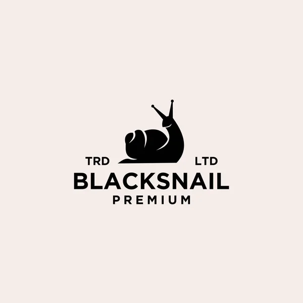 Diseño Del Logotipo Del Caracol Negro Premium — Vector de stock