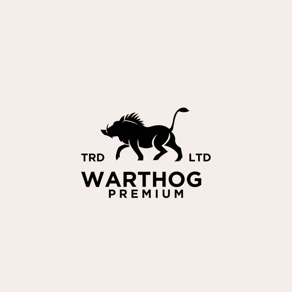 Premium Warthog Vector Black Logo Design — Stock Vector