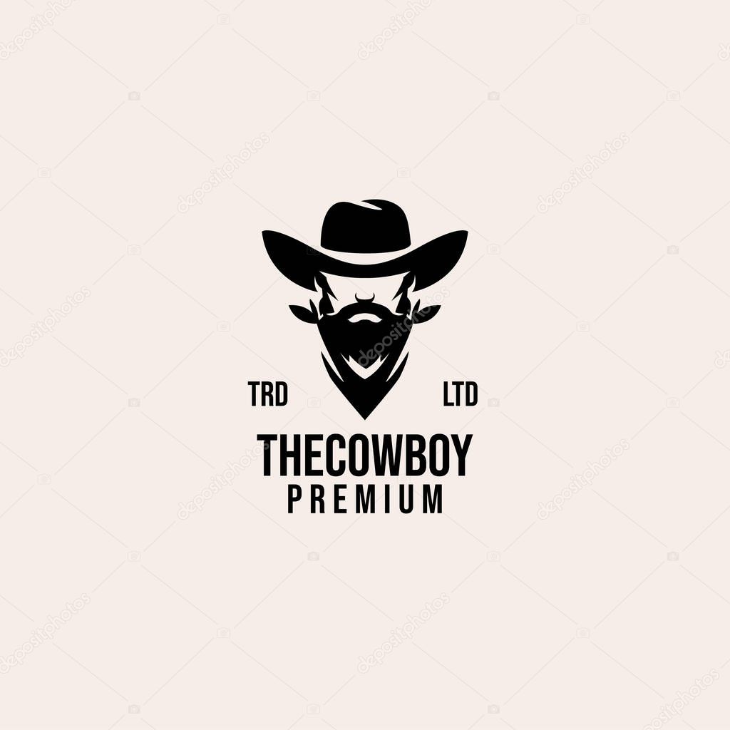 Premium cowboy vector black logo design