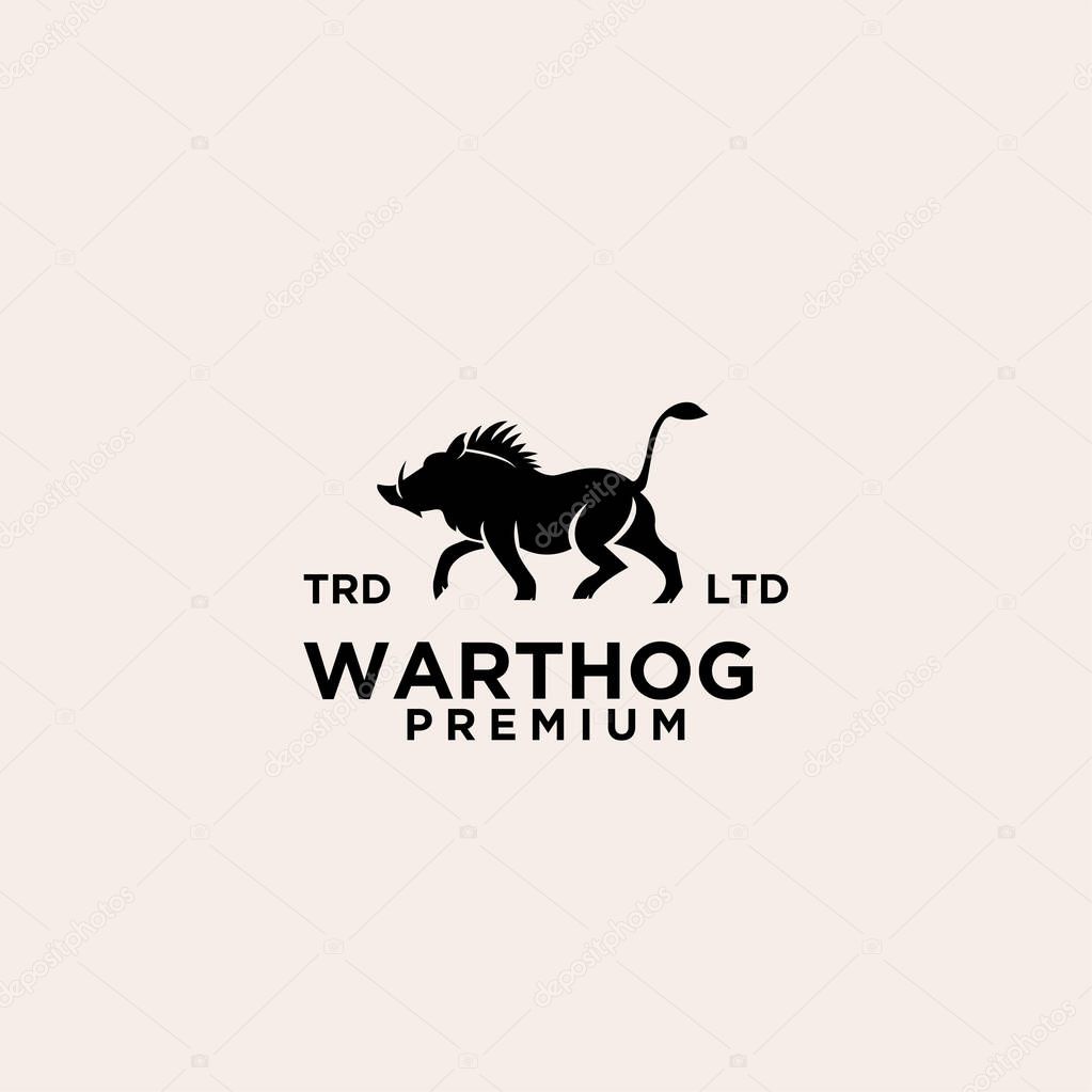 premium warthog vector black logo design