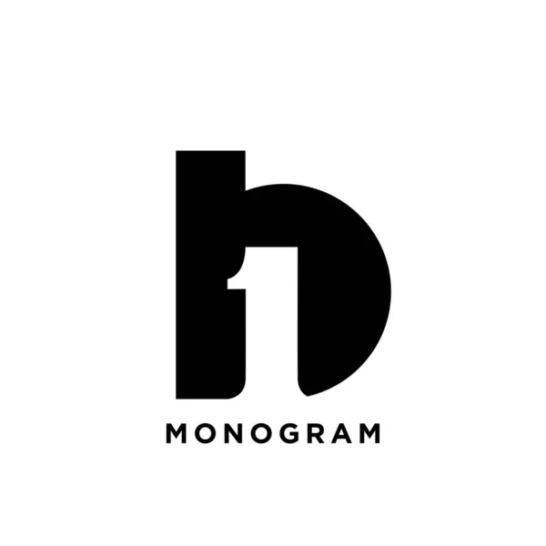 Monogram Hoofdletter Een Initiaal Vector Zwart Logo Plat Ontwerp — Stockvector