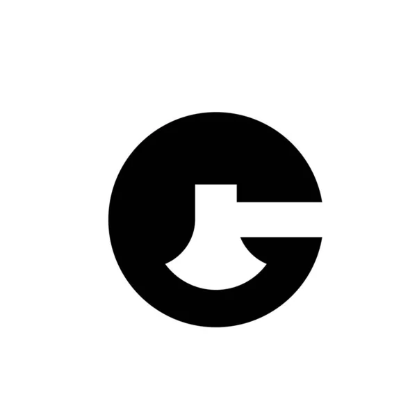 Κεφαλαίο Γράμμα Αρχικό Μαύρο Λογότυπο Σχέδιο Διανυσματικής Εικονογράφησης Προτύπου — Διανυσματικό Αρχείο