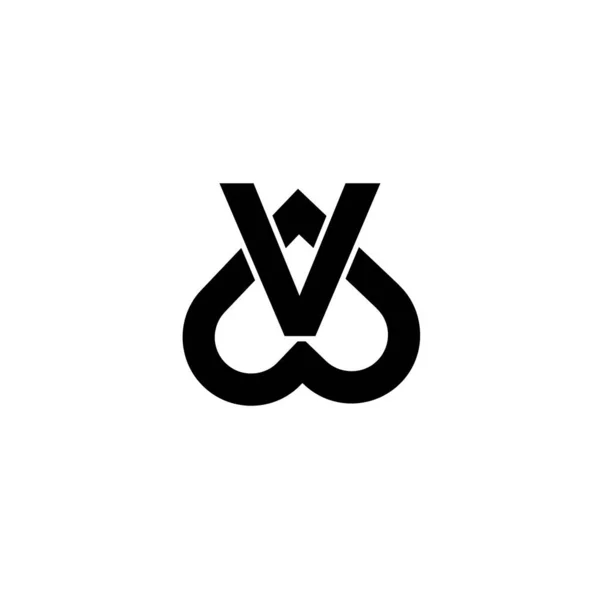 Love Písmeno Logo Černý Vektor Ikona Design Izolované Bílé Pozadí — Stockový vektor