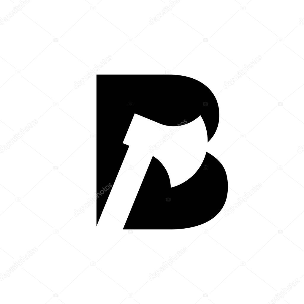 Capital letter B with ax initial logo concept template vector illustration design