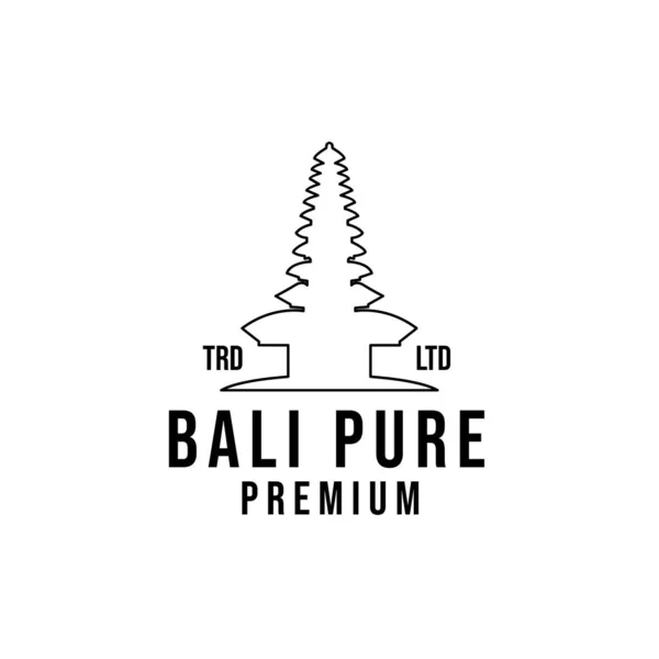 Bali Templo Puro Religião Linha Design Ícone — Vetor de Stock
