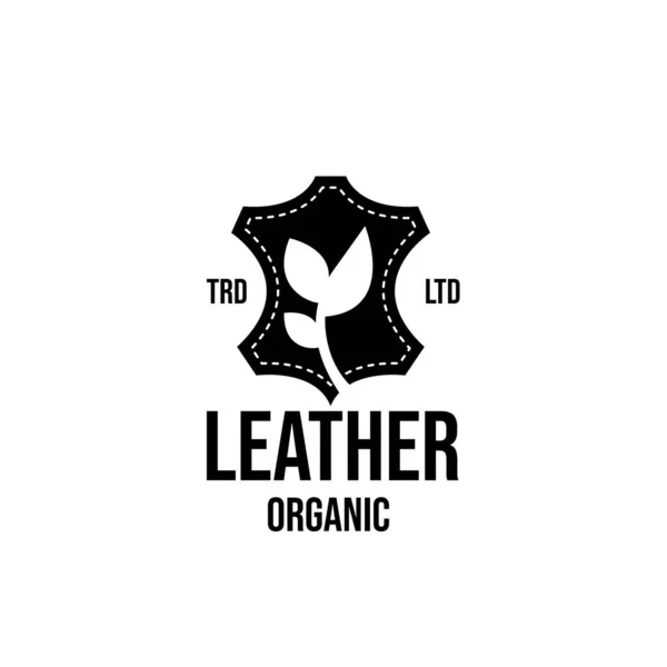 Natürliche Leder Handwerk Logo Symbol Design Vektor Illustration — Stockvektor