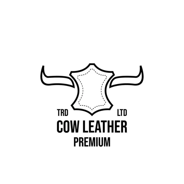 Kuh Leder Kuh Handwerk Logo Symbol Design Vektor Illustration — Stockvektor