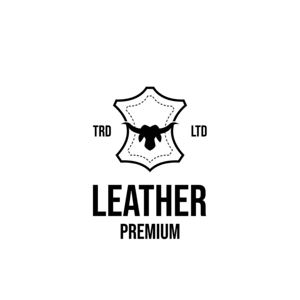 Leder Handwerk Kuh Logo Symbol Design Vektor Illustration — Stockvektor