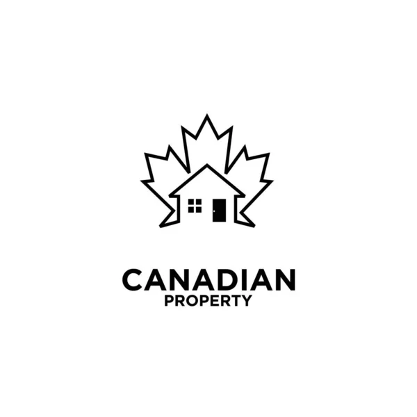 Вектор Дизайна Логотипа Канадской Линии Недвижимости — стоковый вектор