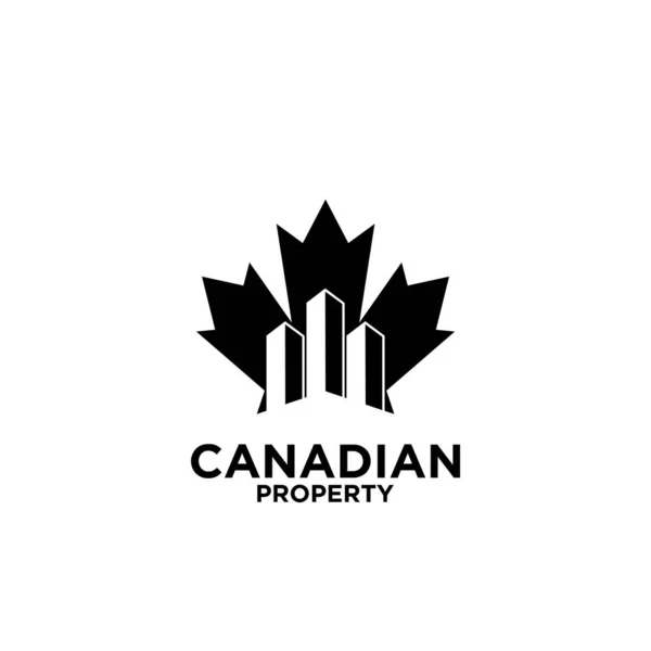 Canadian Property Real Estate Logo Icon Design Vector — Stock Vector