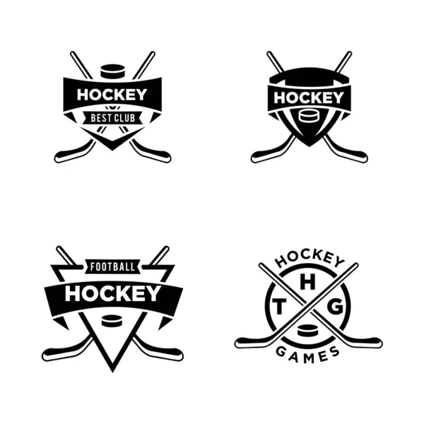 Premium Club Hockey Vector Negro Logotipo Diseño Plantilla Aislado Fondo — Vector de stock