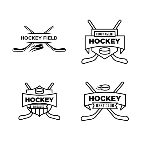 Premium Hockey Club Team Vektor Schwarz Logo Design Vorlage Isoliert — Stockvektor