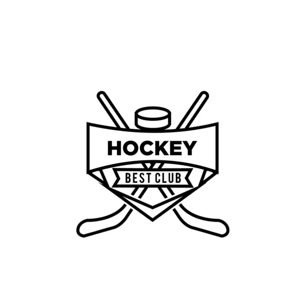 Premium Hockey Club Team Vector Black Logo Design Template Isolated — Stock Vector