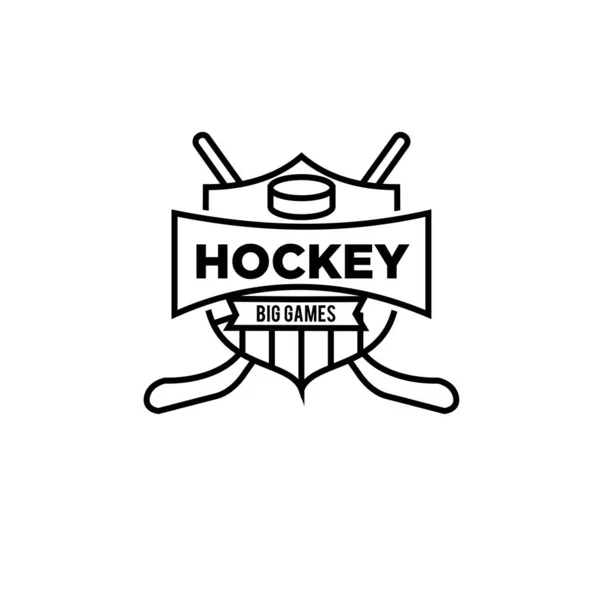 Premium Hockey Club Team Vektor Schwarz Logo Design Vorlage Isoliert — Stockvektor