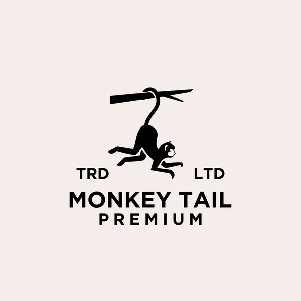 Premium Minimalism Monkey Tail Vector Logo Icon Illustration Design — Stock Vector