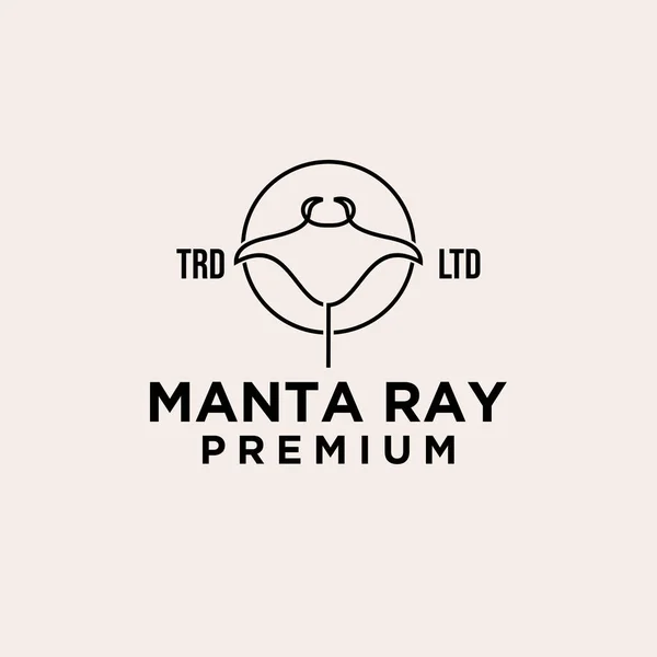 Преміум Manta Stingray Logo Design Вектор Тварин Простий Чорний Графік — стоковий вектор
