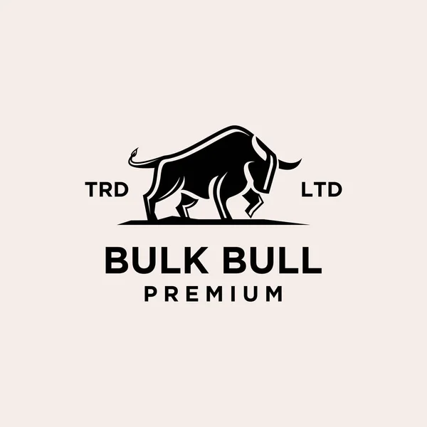 Premium Bulk Bull Black Vector Logo Design — Stock Vector