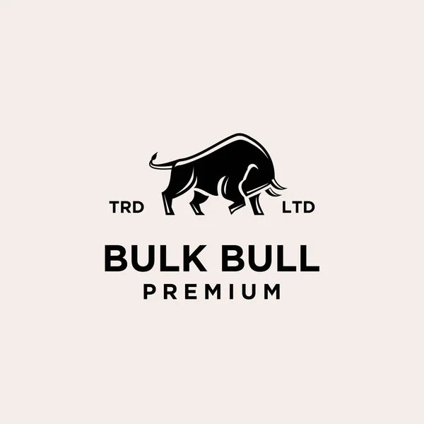 Premium Bulk Bull Black Vector Logo Design — Stock Vector