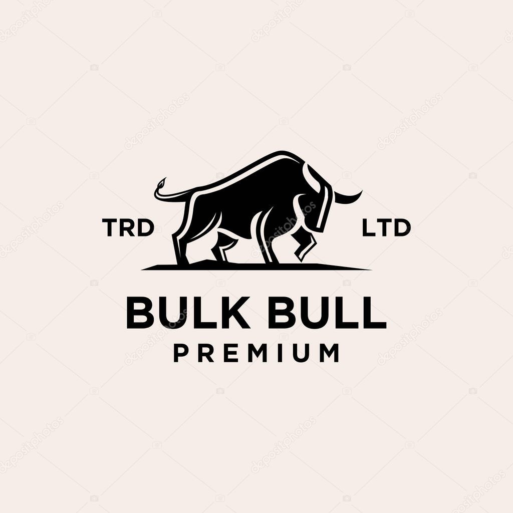 Premium bulk bull black vector logo design