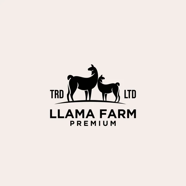 Premium Llama Farm Logo Icon Design Vector Illustration — Stock Vector