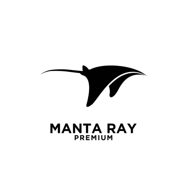 Premium Manta Ray Vetor Preto Logotipo Design Isolado Fundo Branco —  Vetores de Stock