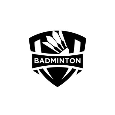 Badminton Shuttlecock spor logosu ve Badminton Şampiyonası logosu için özel bir simge tasarımı