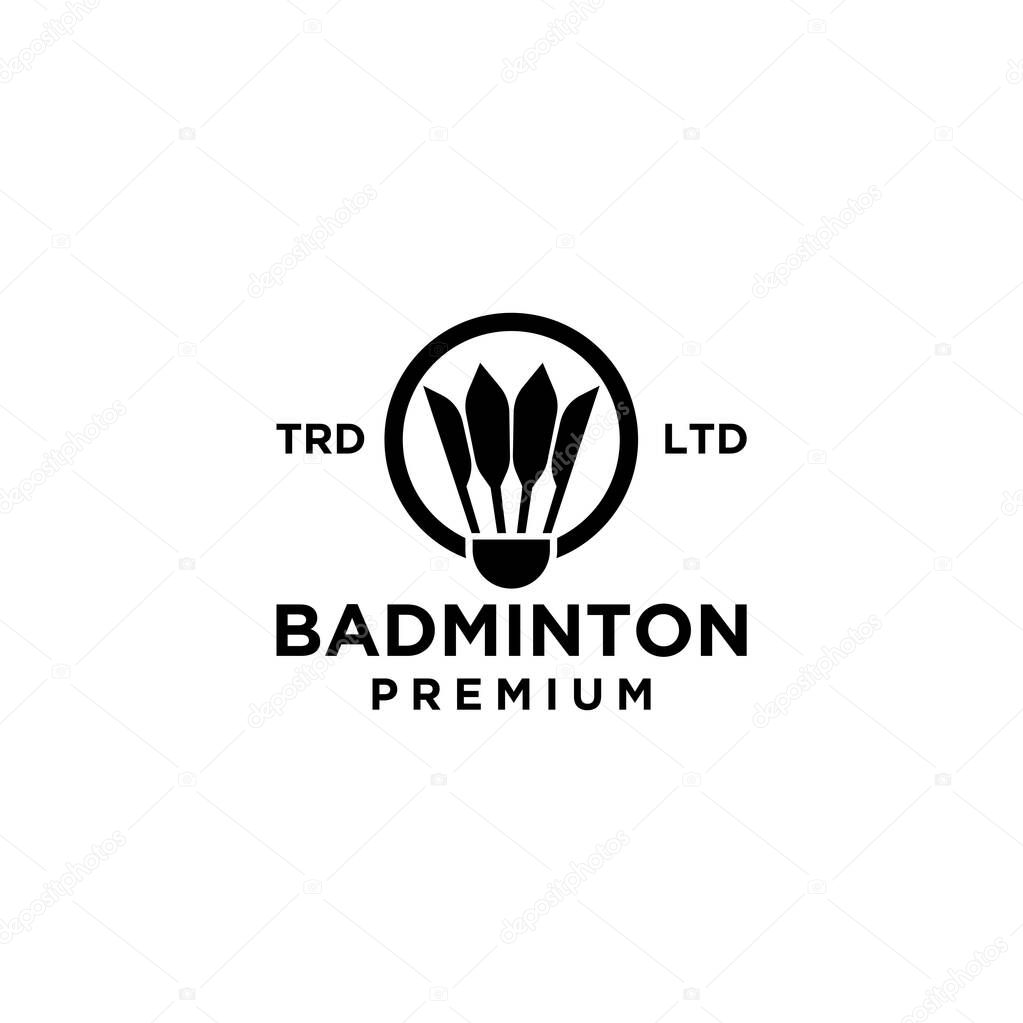 Premium Badminton Shuttlecock vector icon design for Sport logo and Badminton Championship Logo isolated white background