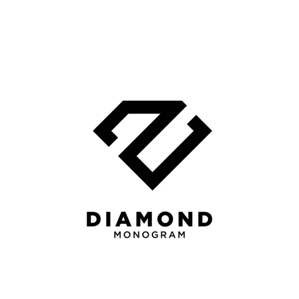 Літера Діамантова Форма Вектор Чорний Логотип Іконка Дизайну Ізольований Білий — стоковий вектор