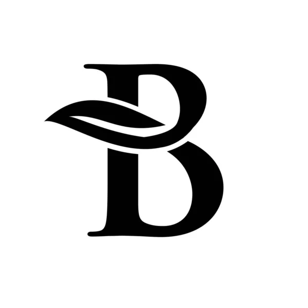 Lettre Majuscule Feuille Police Vectoriel Logo Icône Conception Isolé Fond — Image vectorielle