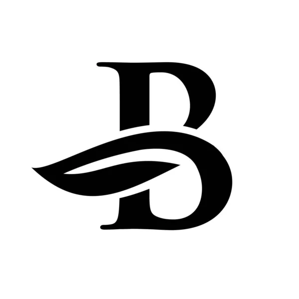 Велика Літера Шрифт Листя Векторний Логотип Іконка Дизайну Ізольований Білий — стоковий вектор