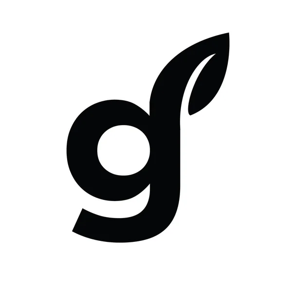 Buchstabe Blatt Schriftart Vektor Logo Symbol Design Isoliert Weißen Hintergrund — Stockvektor