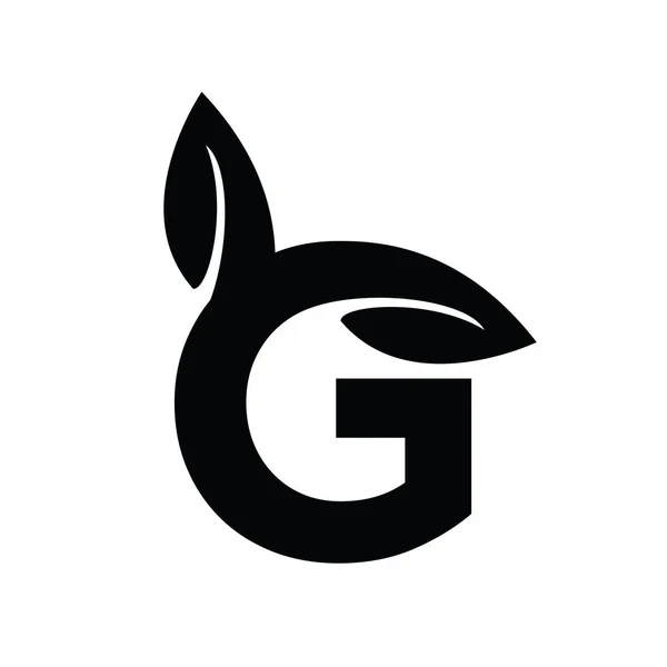 Большая Буква Лист Вектор Логотип Логотипа Дизайн Изолированный Белый Фон — стоковый вектор