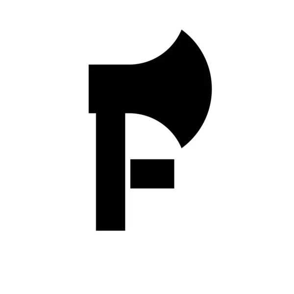 Велика Літера Сокирою Початковий Чорний Логотип Концепції Шаблон Векторний Дизайн — стоковий вектор