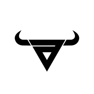 Soyut bir harf Üçgen başlıklı siyah logo izole edilmiş beyaz arkaplan