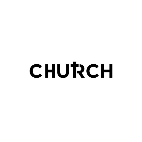 Początkowe Logo Liter Kościoła Ikoną Krzyża Prosty Ilustracja Wektor Projekt — Wektor stockowy