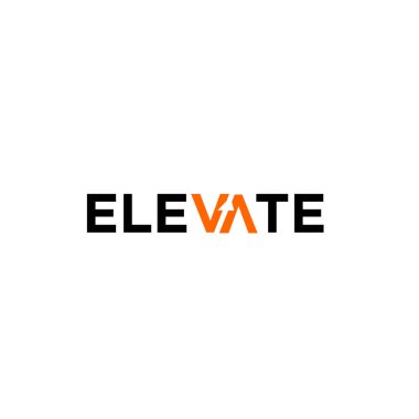 Metin logo simgesi vektör illüstrasyon tasarımını izole edilmiş siyah arkaplanı yükselt